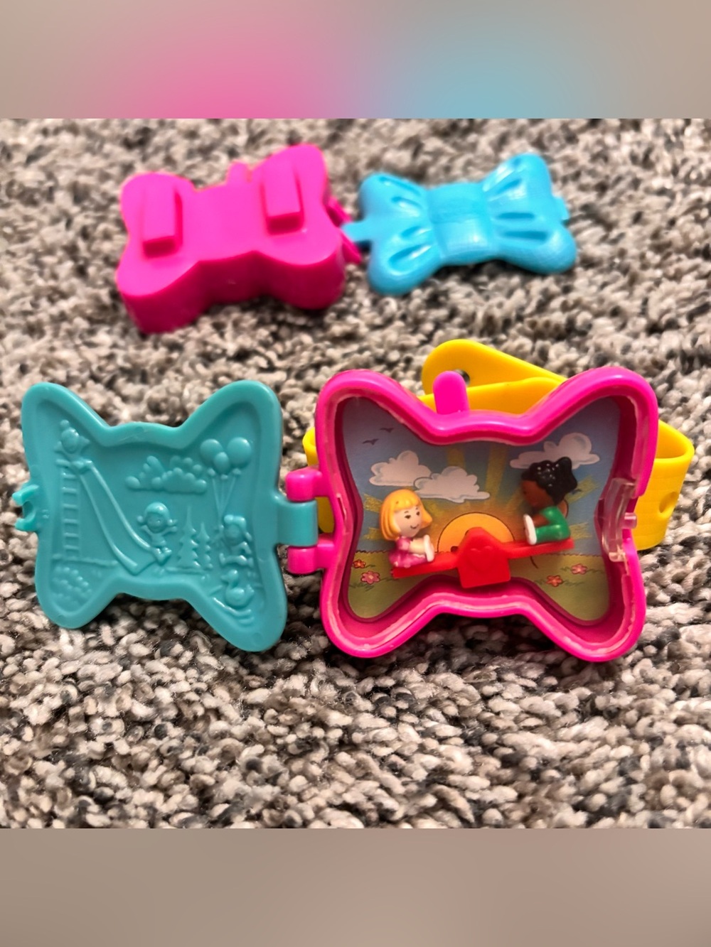VTG Polly Pocket 1994 McDonald's Happy Meal Toy Watch Bluebird Toys Bows Strap